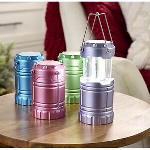 SecureBrite Set of 4 Large COB Lanterns with Hook & Handle Battery Operated NWOT